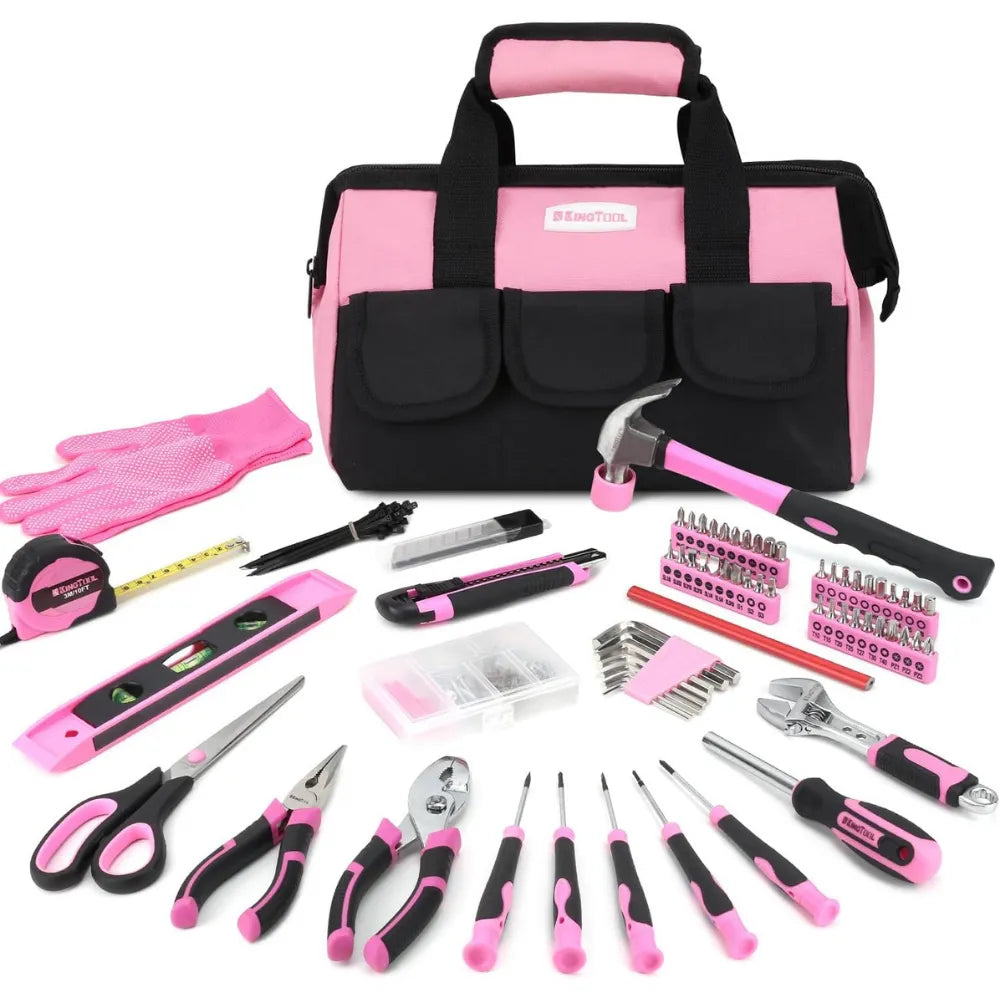 KingTool 275-PCS pink tool set with storage bag